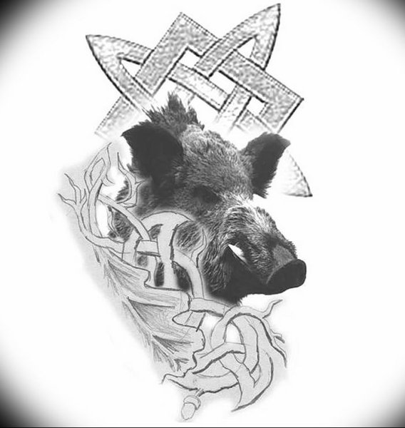 Тату дикий кабан