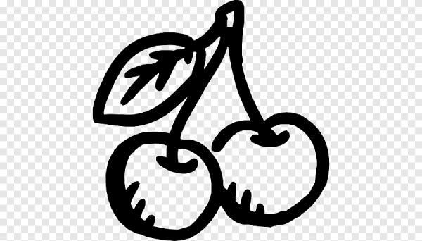 Нарисованный контур Вишенки