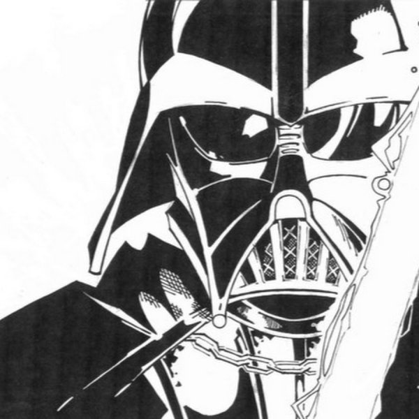 Дарт Вейдер черной ручкой