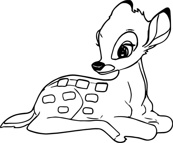 Олененок Бэмби раскраска