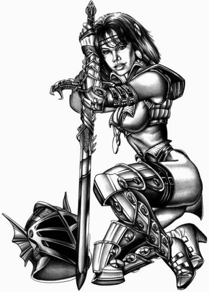 Тату женщины воительницы