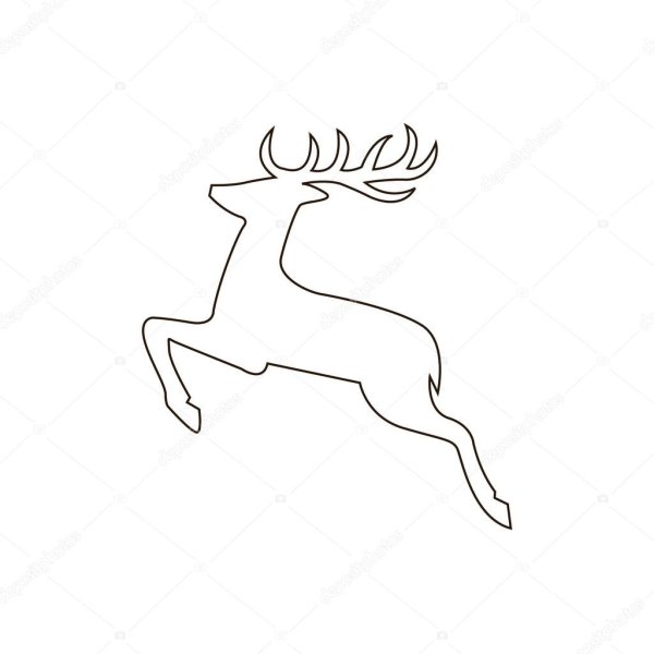 Контур бегущего оленя