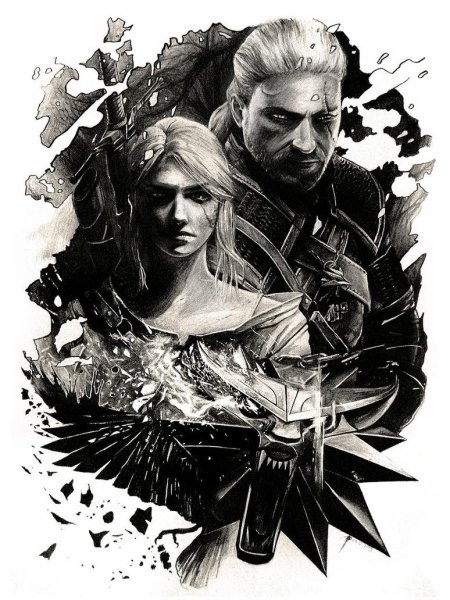 Ведьмак Геральт и Цири арт