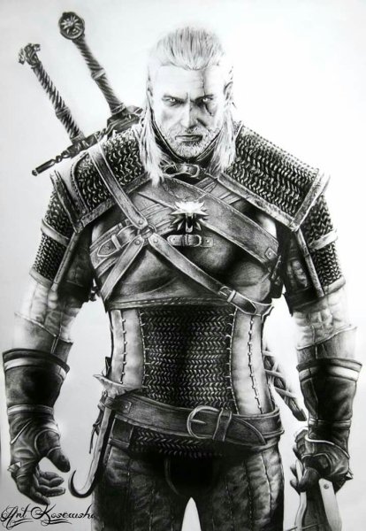 Геральт Ведьмак 3 карандашом