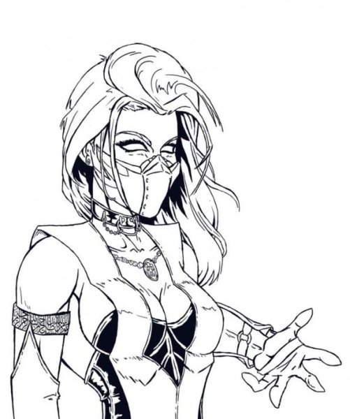 Раскраски мортал комбат Китана