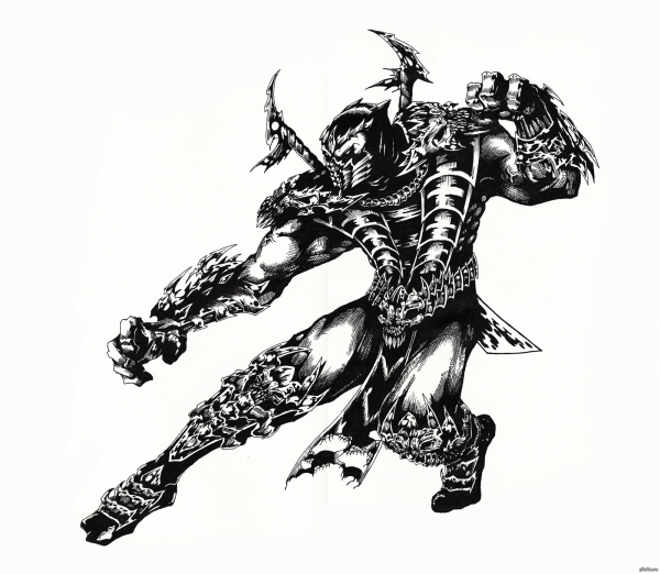 Черно белые рисунки монстров