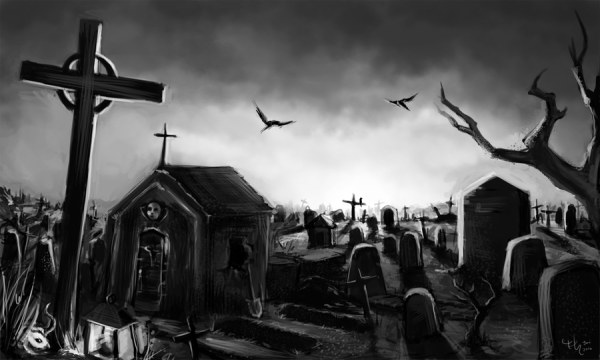 Кладбище нарисованное