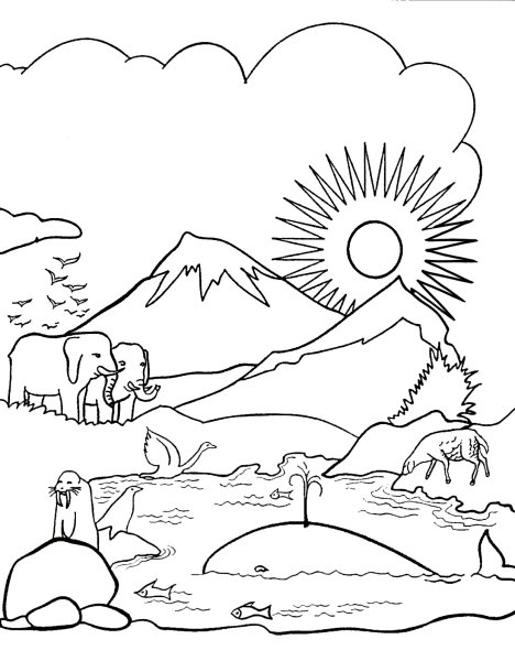 Сотворение мира раскраска