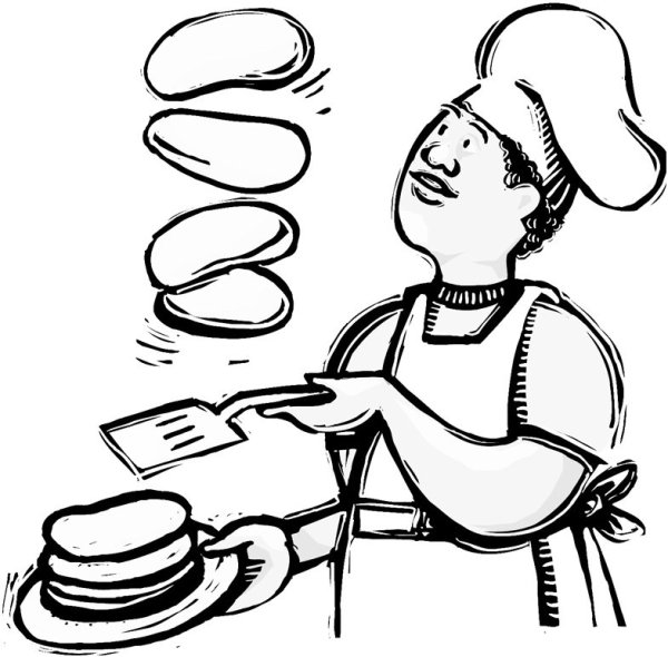 Тарелка с блинами трафарет