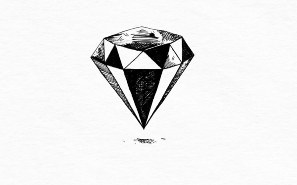 Тату бриллиант эскиз