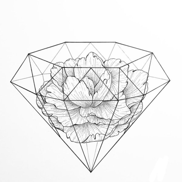Тату бриллиант эскиз