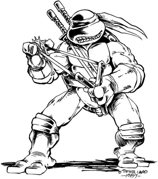 Раскраска Черепашки ниндзя комикс