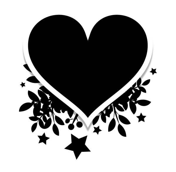 Сердце черно белое