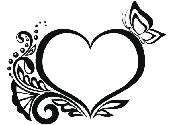 Сердечко красивое контур