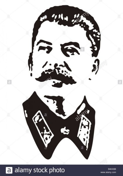 Сталин чёрно белый рисунок