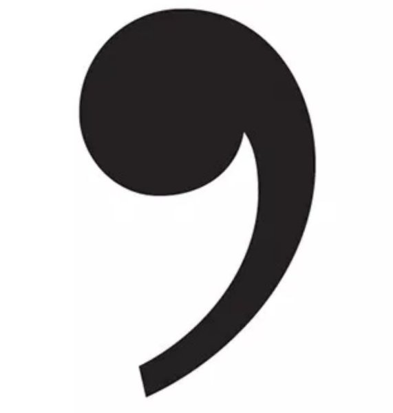 Запятая на прозрачном фоне