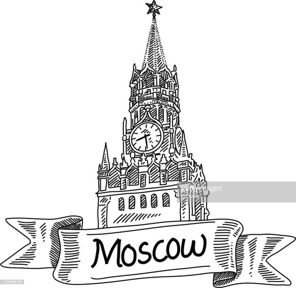 Кремль контурное изображение