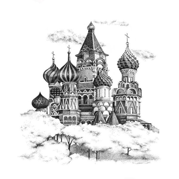 Храм Василия Блаженного набросок