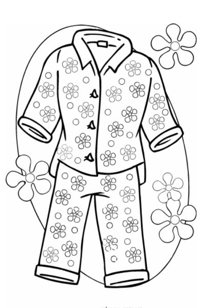 Пижама раскраска для детей