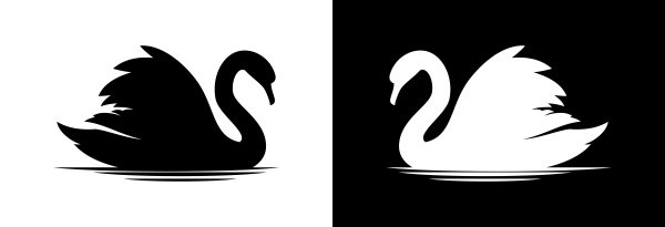 Силуэт лебедя