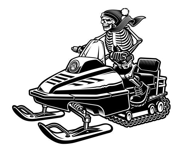 Снегоход вектор чб