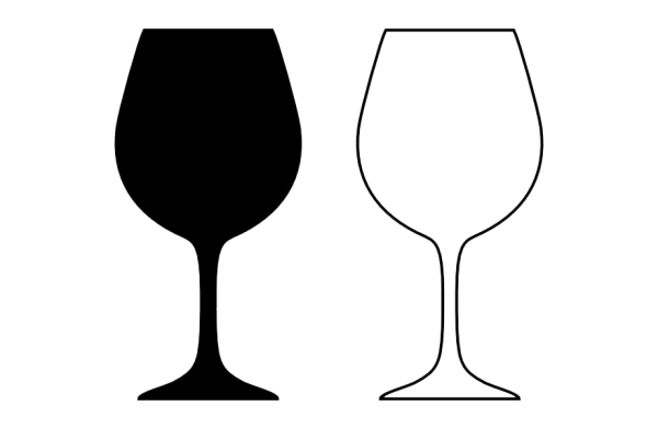 Бокал вина контур