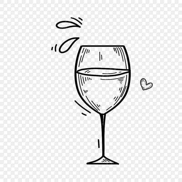 Бокал вина эскиз