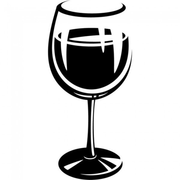 Бокал вина контур