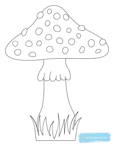 Гриб мухомор раскраска для 2 класса