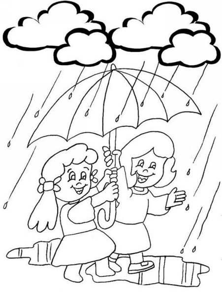 Раскраски для малышей дождик