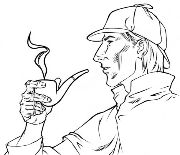 Шерлок Холмс раскраска