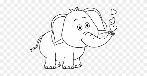 Слоник черно белый