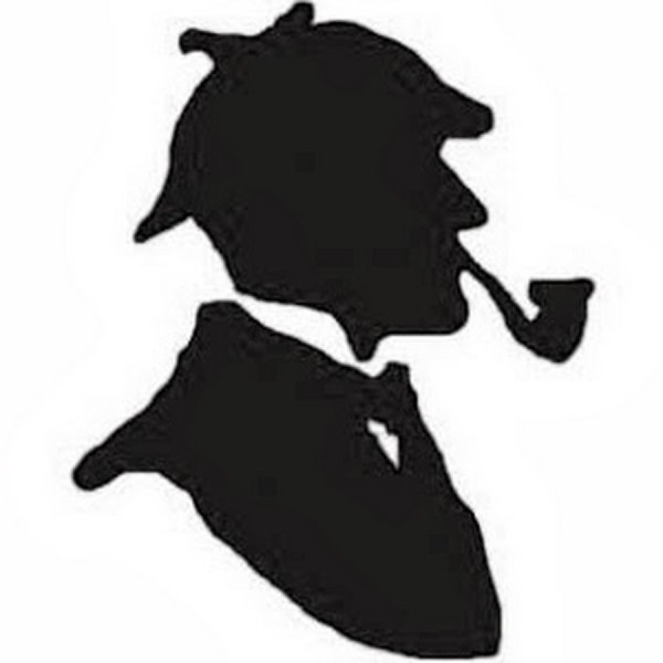 Профиль Шерлока Холмса с трубкой