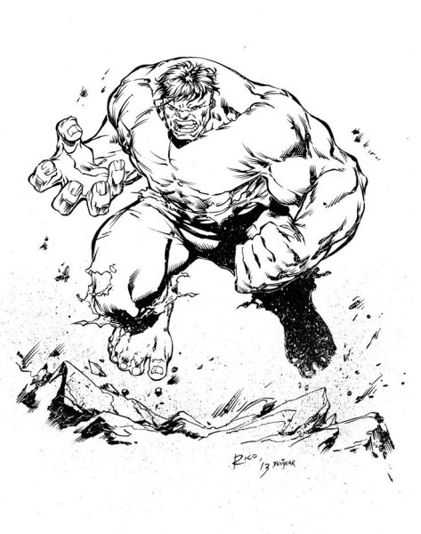 Халк чёрно белый