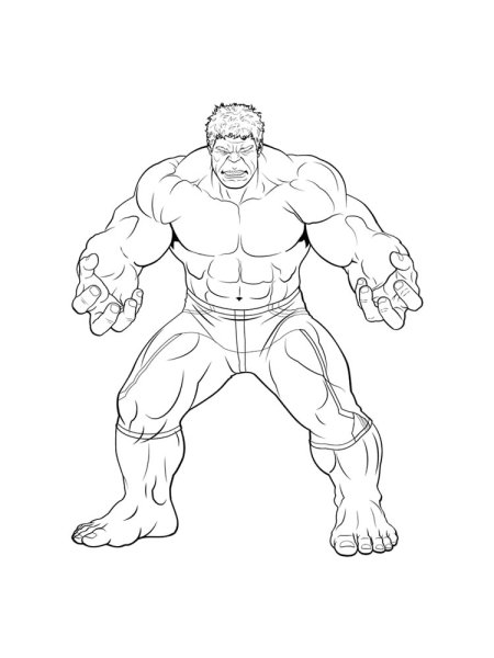 Халк раскраска