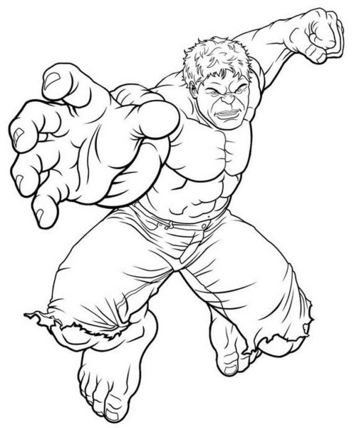 Раскраска героя Халк Marvel