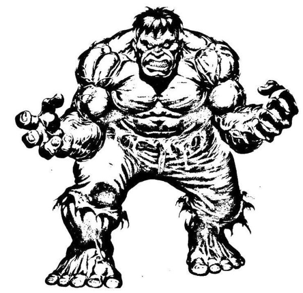 Халк раскраска