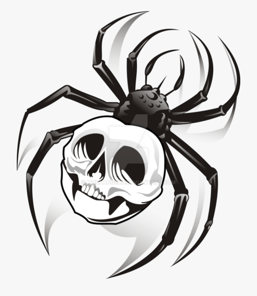 Паук на белом фоне тату