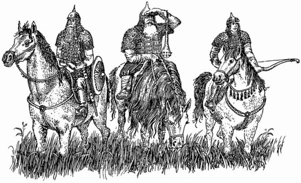 Три богатыря Васнецов рисунок