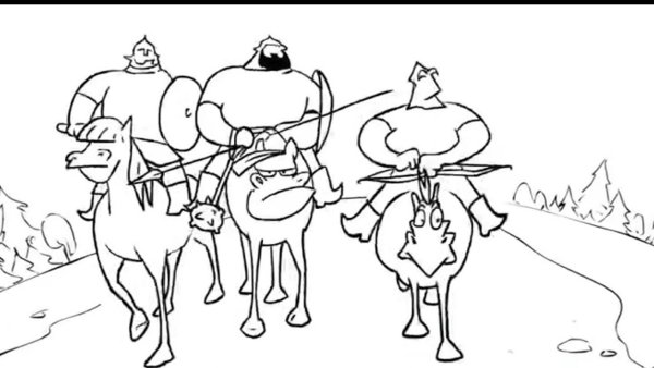 Три богатыря раскраска вместе