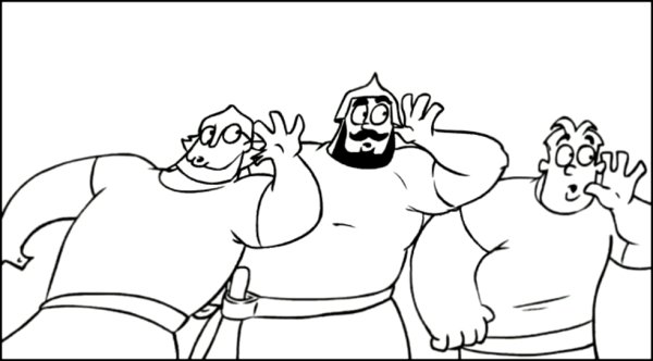 Три богатыря чёрно белый