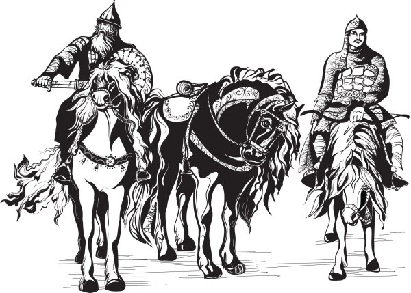 Васнецов 3 богатыря набросок