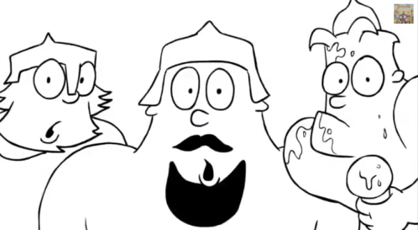 3 Богатыря черно белые