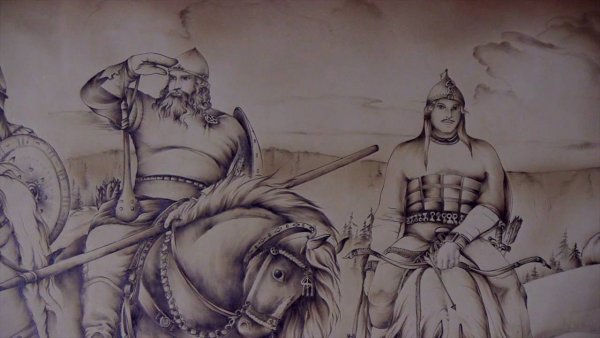 Раскраска Добрыня Никитич и Илья Муромец