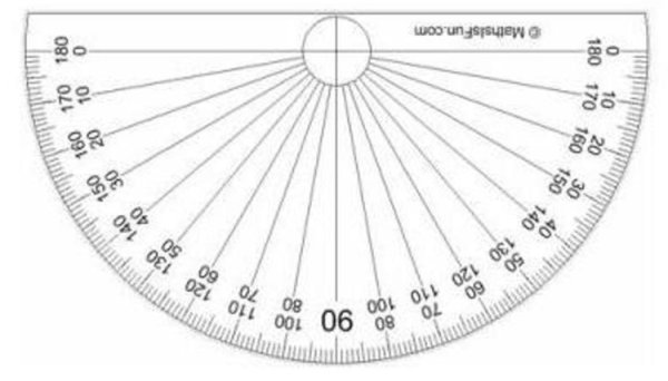 Транспортир угломер трафарет