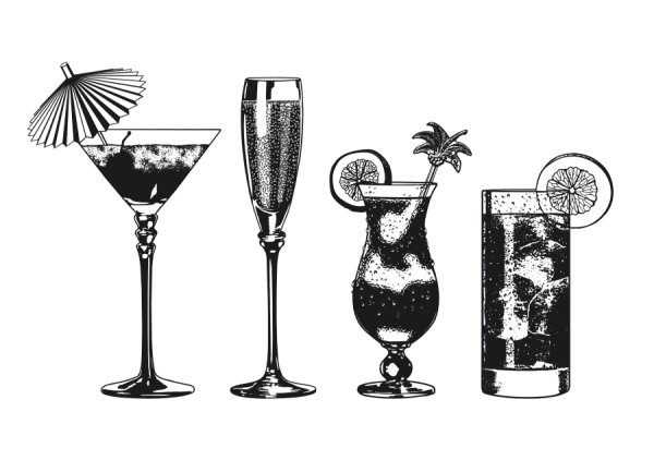 Бармен рисованный