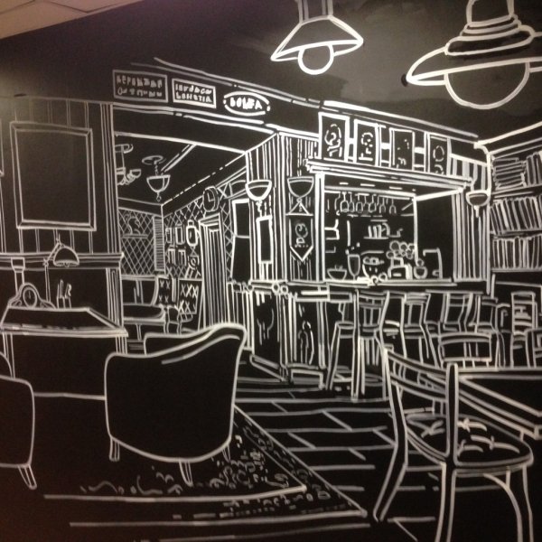 Бутылка мелом на доске