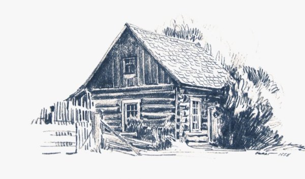 Зарисовки деревянных домов