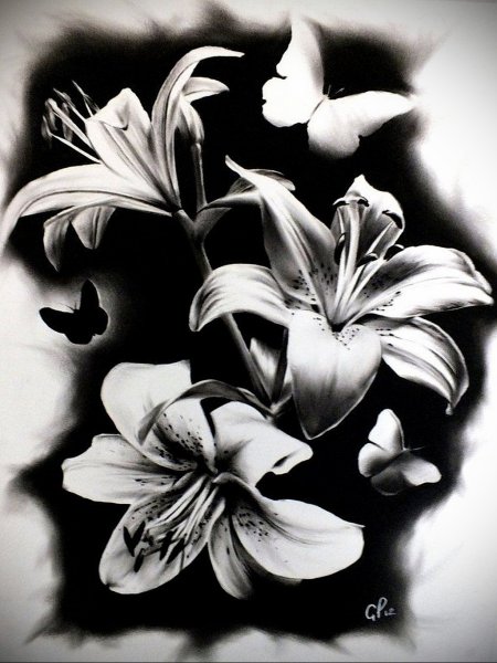 Черно белые лилии