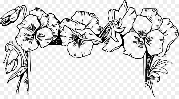 Контурная Графика цветы